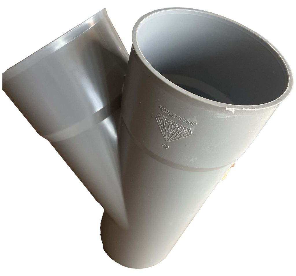 PVC TEE (Y) 100 MM GREY
